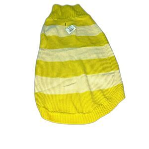 Boots & Barkley Mustard & Cream Stripe Cable Knit Dog or Cat Sweater Large New!
